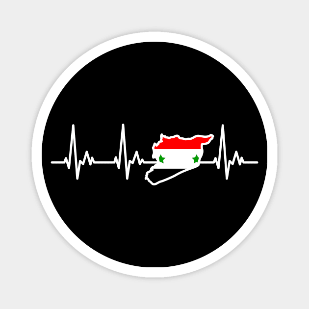 Syria Heartline Design Syrian Flag Magnet by samshirts